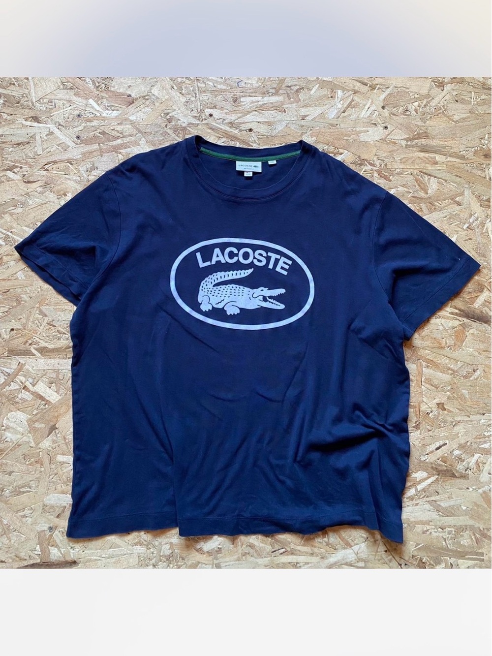 Lacoste Navy T-Shirt with White Oval Logo